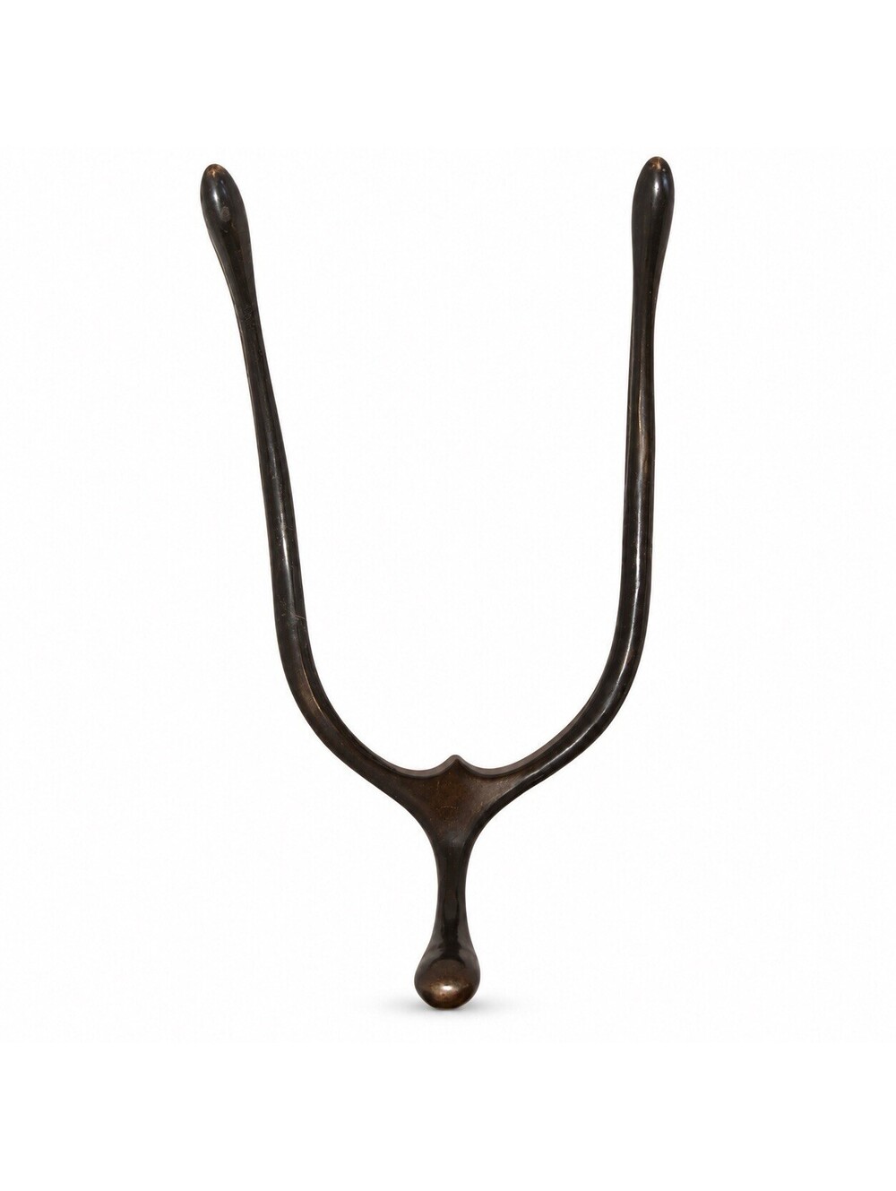 Modernist Bronze Wishbone Sculpture In Style Of Carl Aubock Large 12.5”x 7.5”